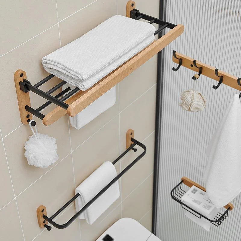 Metal and Wood Bathroom Accessory as Individual or as a Set in Black -Bathlova