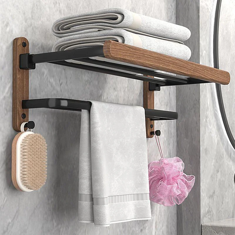 Metal and Wood Bathroom Accessory as Individual or as a Set without Punching -Bathlova