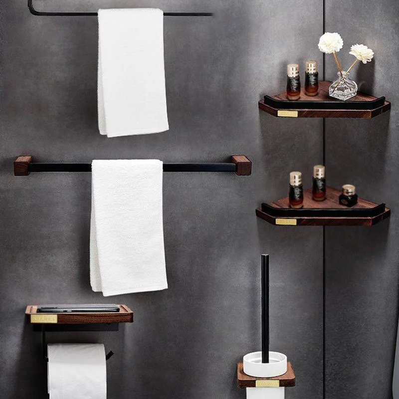 Metal Bathroom Accessory Set Walnut Brown Bathroom Hardware Set -Bathlova