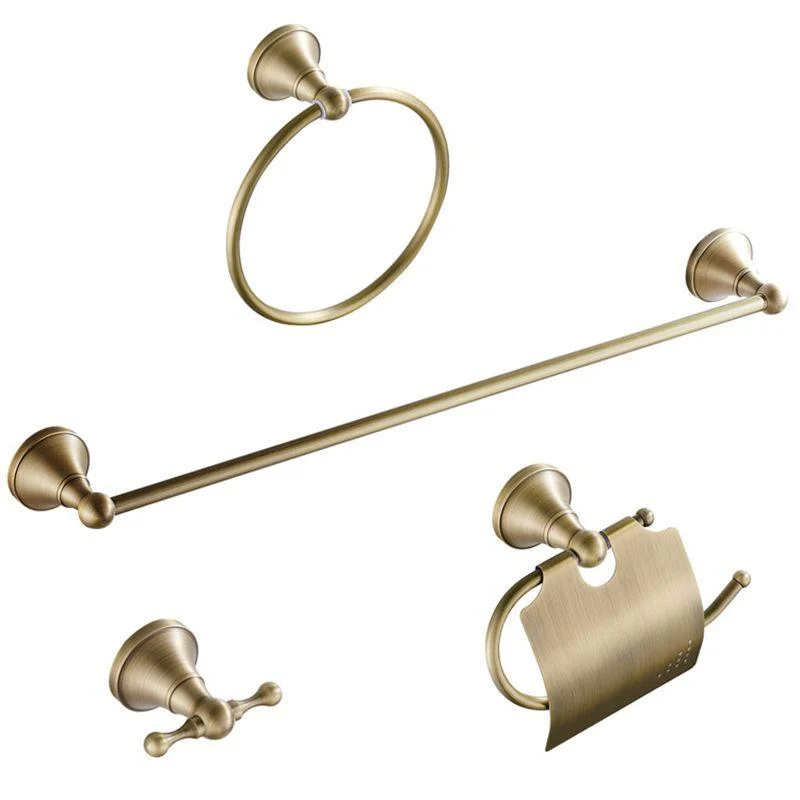 Metal Bathroom Set 4-piece Traditional Style Gold Bathroom Hardware Set -Bathlova