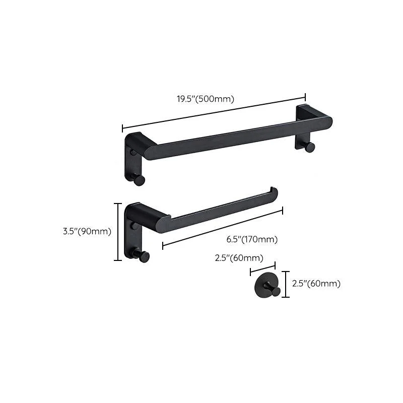 Metal Bathroom Set 5-piece Modern Style Black Bathroom Hardware Set -Bathlova