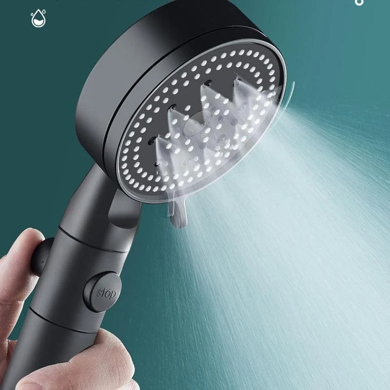 Metal Black Shower Head Self-Cleaning Standard Round Handheld Shower Heads -Bathlova