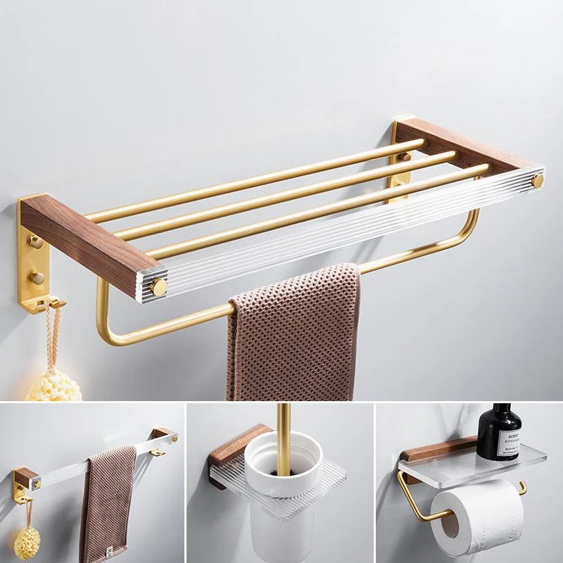 Metal Minimalist Bathroom Accessory as Individual or as a Set in Gold -Bathlova