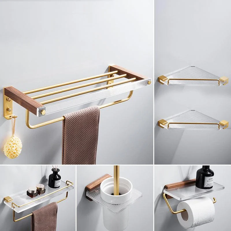 Metal Minimalist Bathroom Accessory as Individual or as a Set in Gold -Bathlova