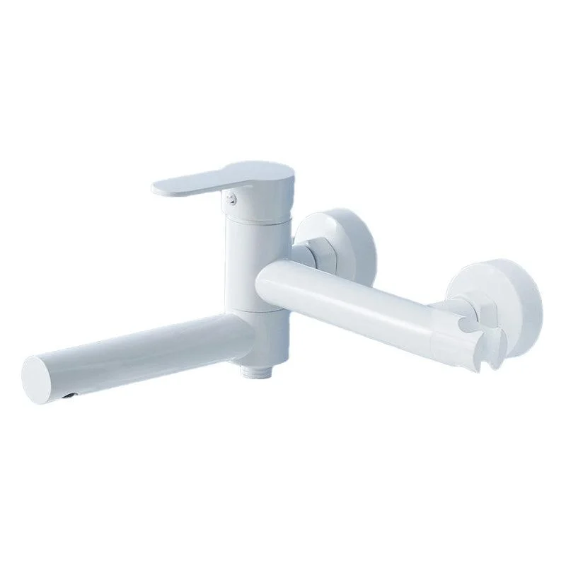 Metal Modern Bathroom Tap White Single Handle Bath Filler Trim -Bathlova