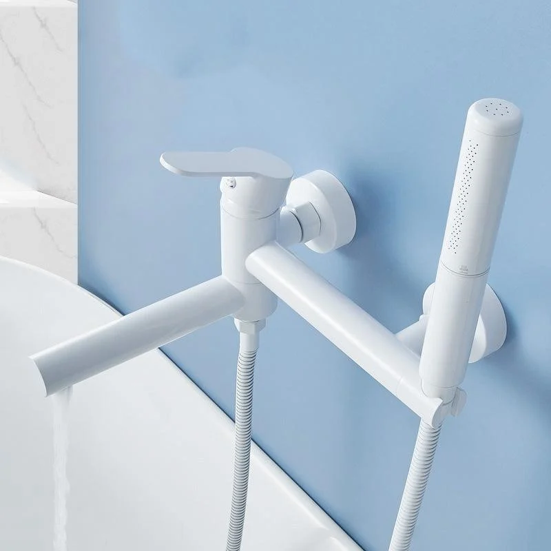 Metal Modern Bathroom Tap White Single Handle Bath Filler Trim -Bathlova