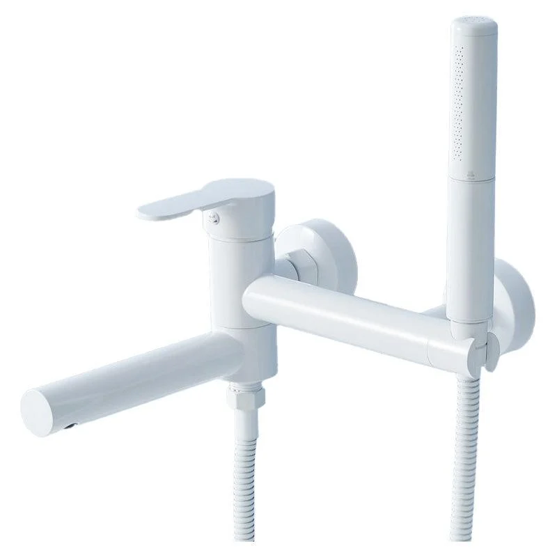 Metal Modern Bathroom Tap White Single Handle Bath Filler Trim -Bathlova