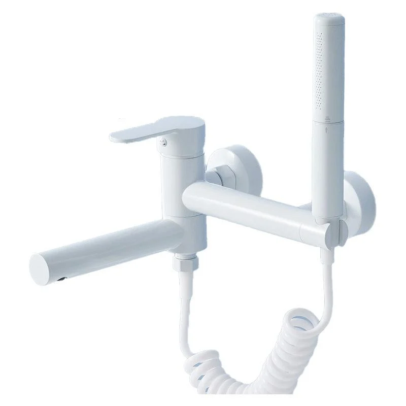 Metal Modern Bathroom Tap White Single Handle Bath Filler Trim -Bathlova