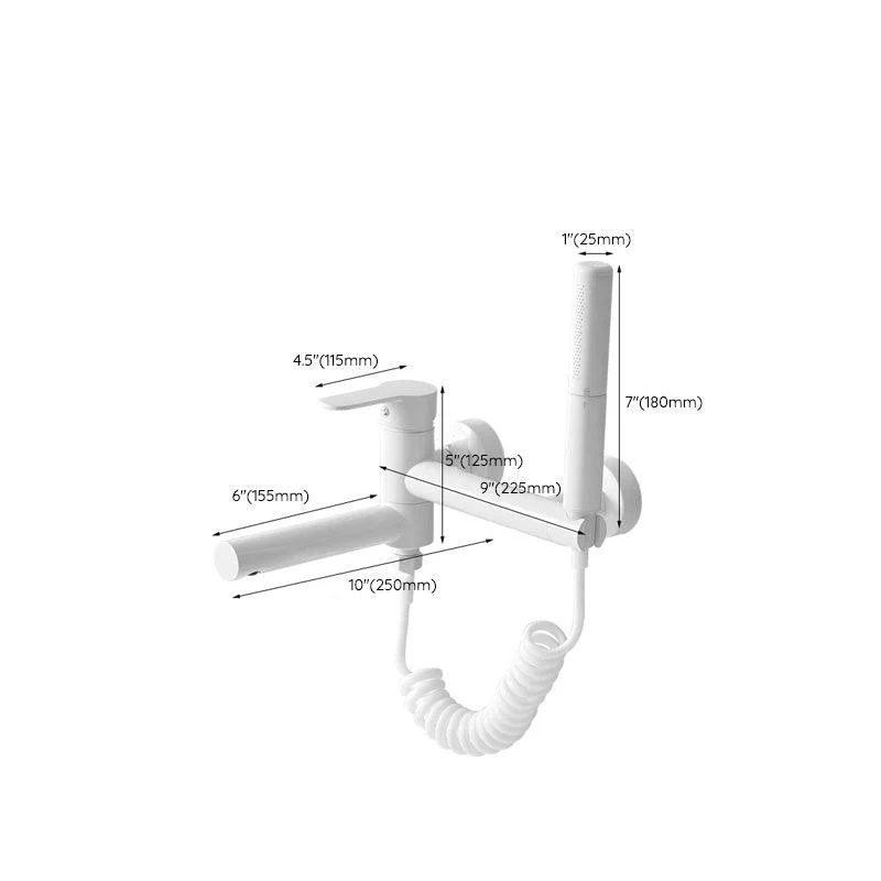 Metal Modern Bathroom Tap White Single Handle Bath Filler Trim -Bathlova