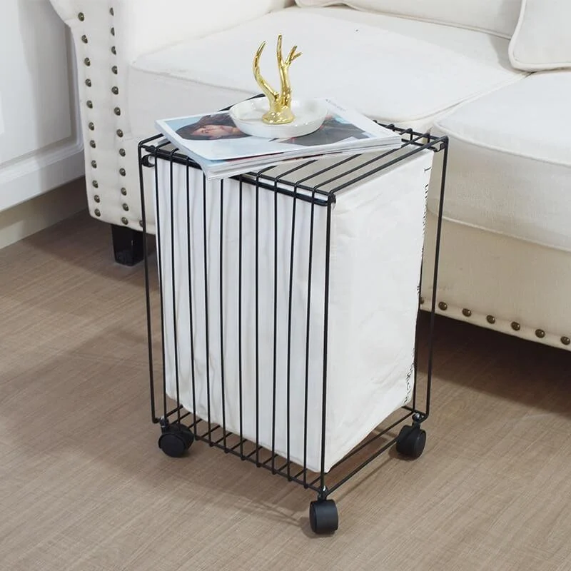 Metal Pull-Out Laundry Hamper with Wheels -Bathlova