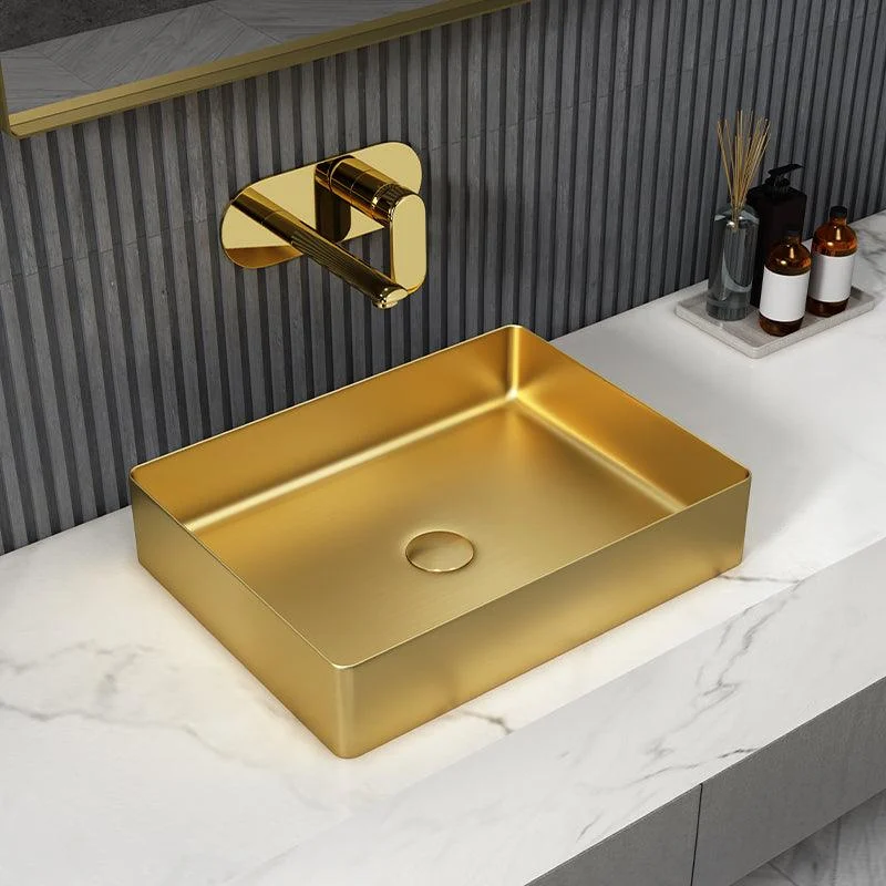 Metal Rectangular Bathroom Sink Modern Bathroom Sink with Tap -Bathlova