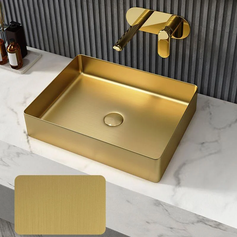 Metal Rectangular Bathroom Sink Modern Bathroom Sink with Tap -Bathlova