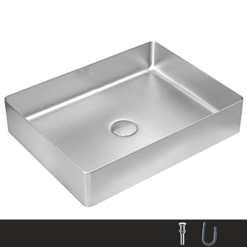 Metal Rectangular Bathroom Sink Modern Bathroom Sink with Tap -Bathlova