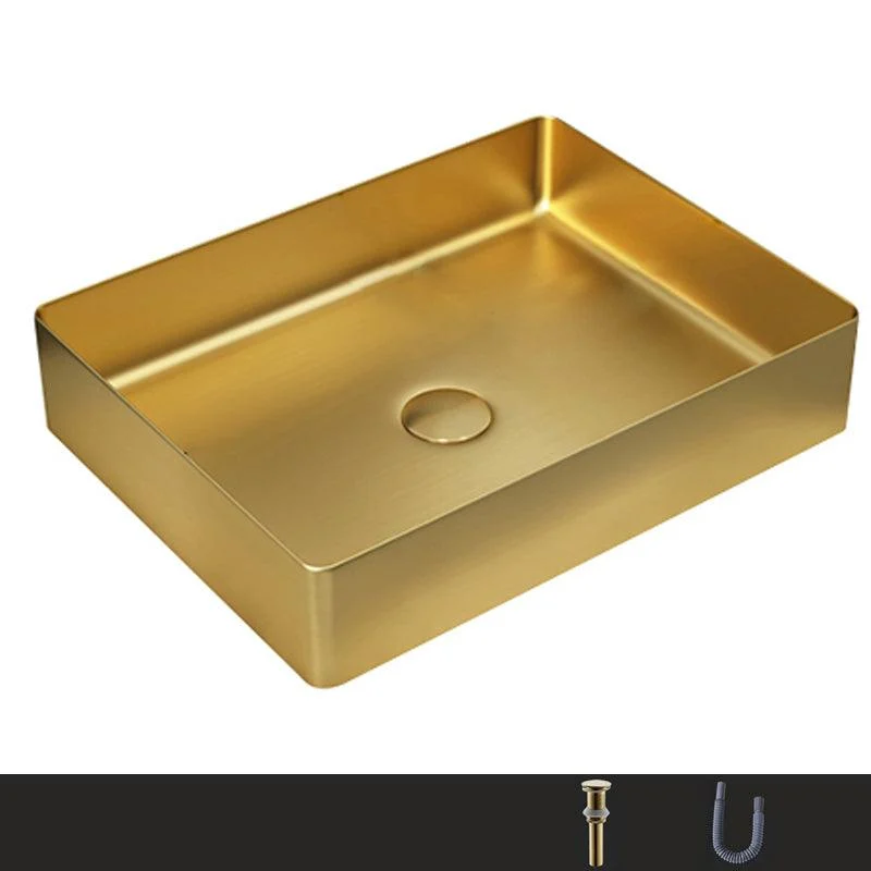 Metal Rectangular Bathroom Sink Modern Bathroom Sink with Tap -Bathlova