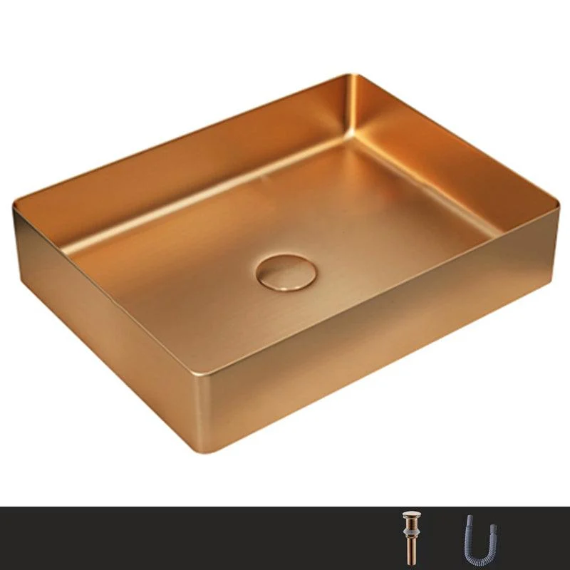 Metal Rectangular Bathroom Sink Modern Bathroom Sink with Tap -Bathlova