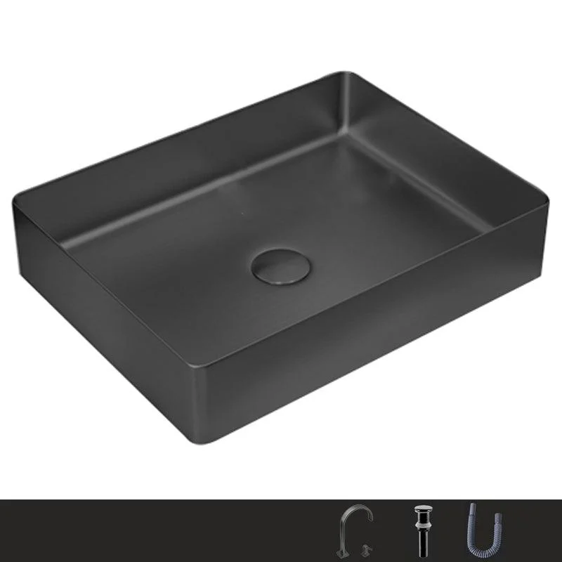 Metal Rectangular Bathroom Sink Modern Bathroom Sink with Tap -Bathlova