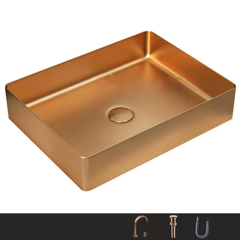 Metal Rectangular Bathroom Sink Modern Bathroom Sink with Tap -Bathlova