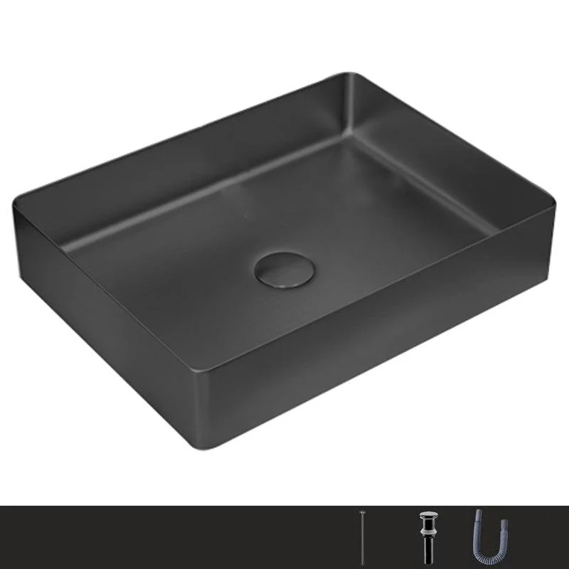 Metal Rectangular Bathroom Sink Modern Bathroom Sink with Tap -Bathlova