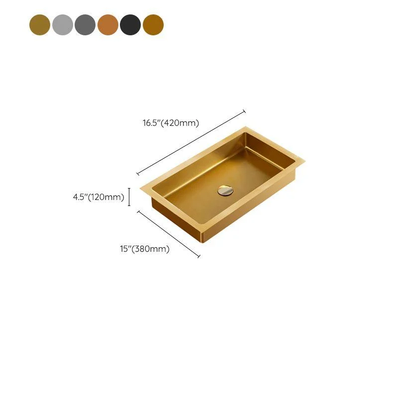 Metal Rectangular Bathroom Sink Modern Undermount Bathroom Sink -Bathlova