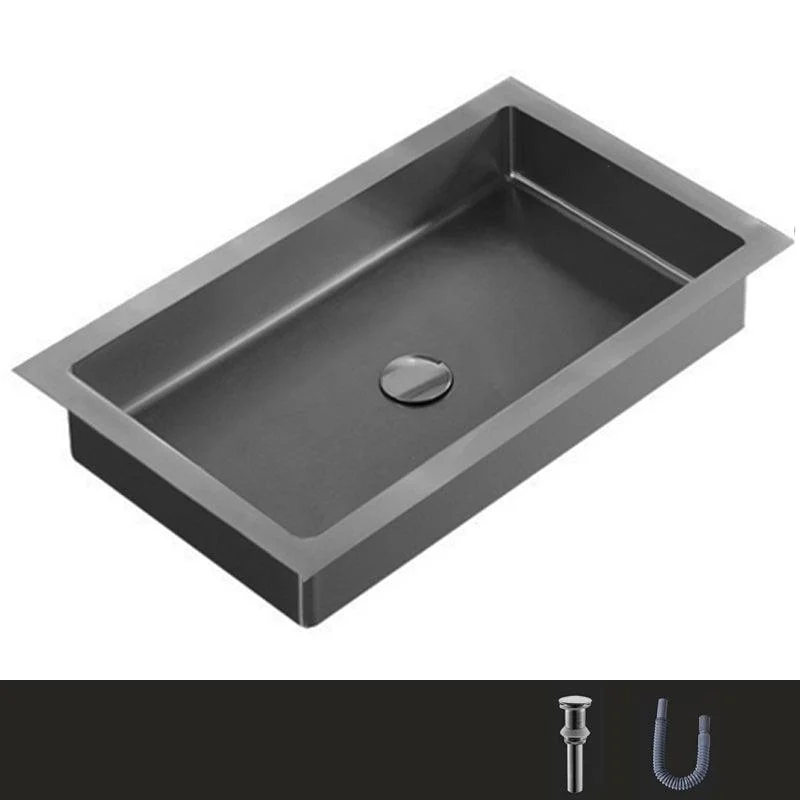 Metal Rectangular Bathroom Sink Modern Undermount Bathroom Sink -Bathlova