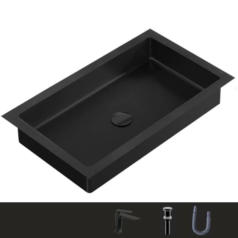 Metal Rectangular Bathroom Sink Modern Undermount Bathroom Sink -Bathlova