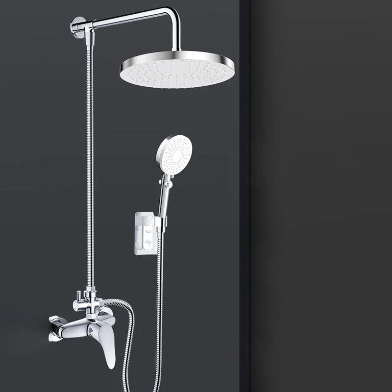 Metal Shower Combo Contemporary Fixed Shower Head with Round and Rectangular Shape -Bathlova