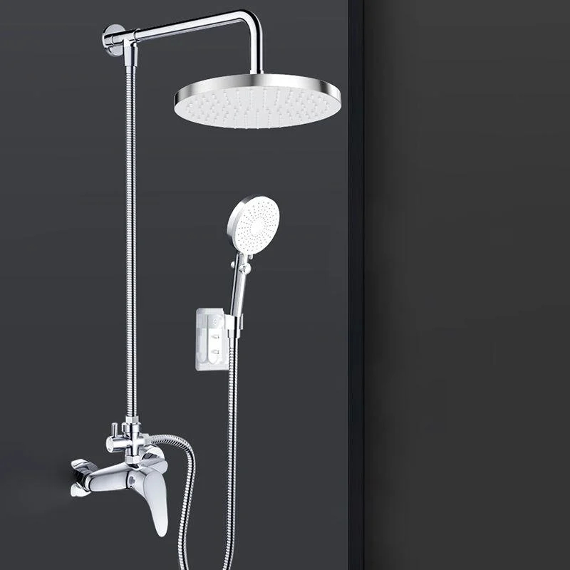 Metal Shower Combo Contemporary Fixed Shower Head with Round and Rectangular Shape -Bathlova