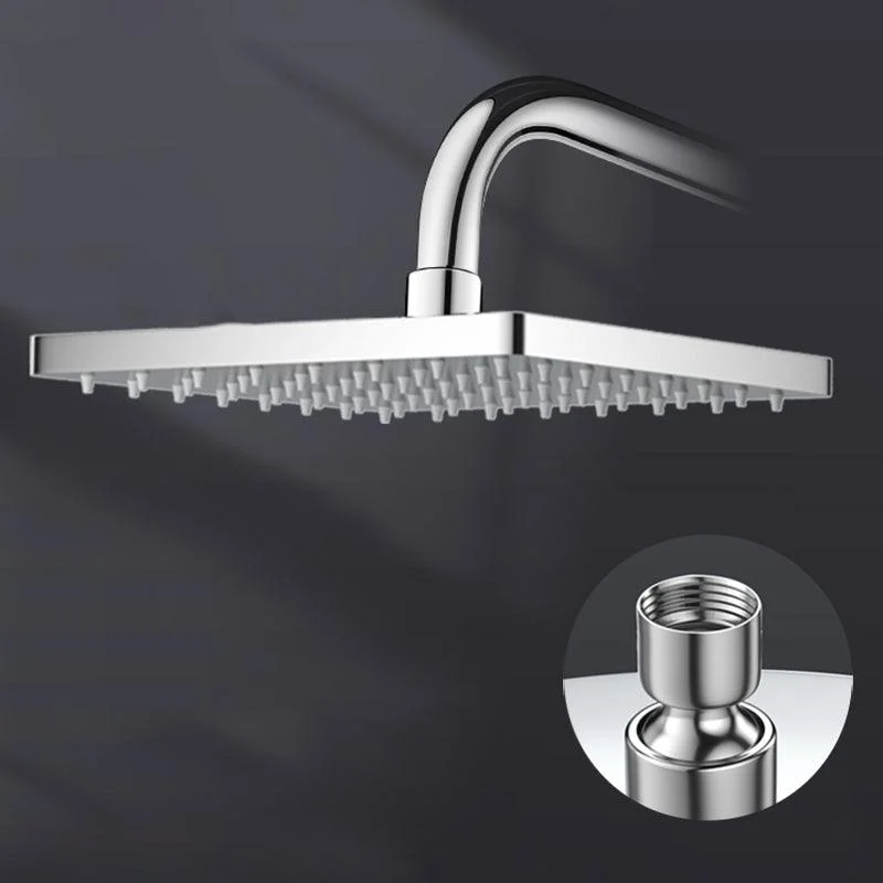 Metal Shower Combo Contemporary Fixed Shower Head with Round and Rectangular Shape -Bathlova