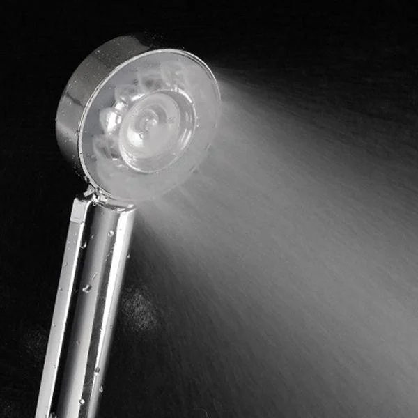 Metal Shower Heads Round Handheld Adjustable Shower Heads with Self-Cleaning -Bathlova