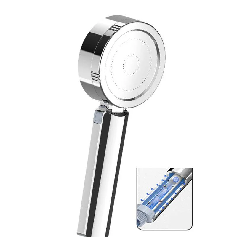 Metal Shower Heads Round Handheld Adjustable Shower Heads with Self-Cleaning -Bathlova