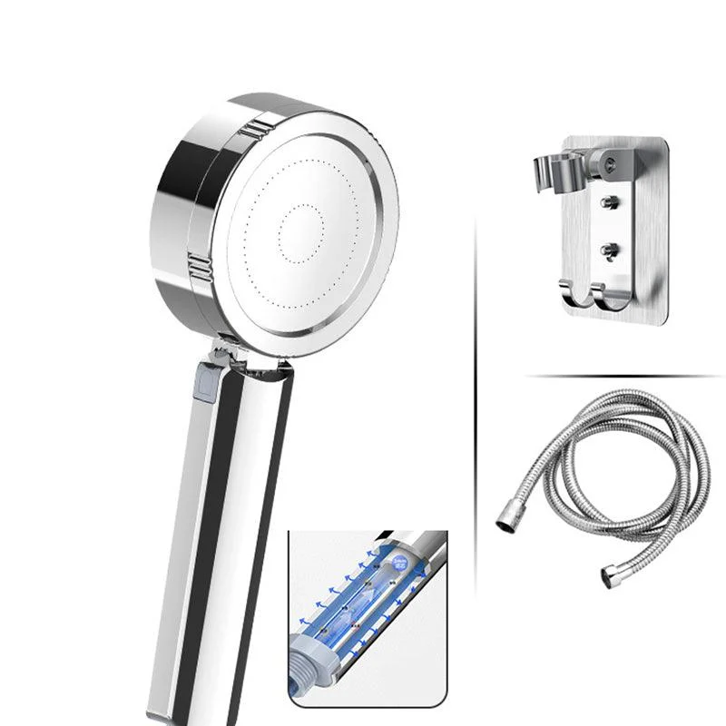 Metal Shower Heads Round Handheld Adjustable Shower Heads with Self-Cleaning -Bathlova