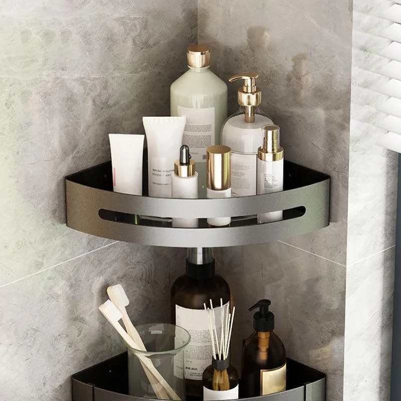 Metal Silver Bathroom Accessory Set Modern 1/2/3 - Piece Bath Shelf Anti-rust -Bathlova