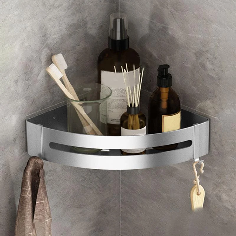 Metal Silver Bathroom Accessory Set Modern 1/2/3 - Piece Bath Shelf Anti-rust -Bathlova