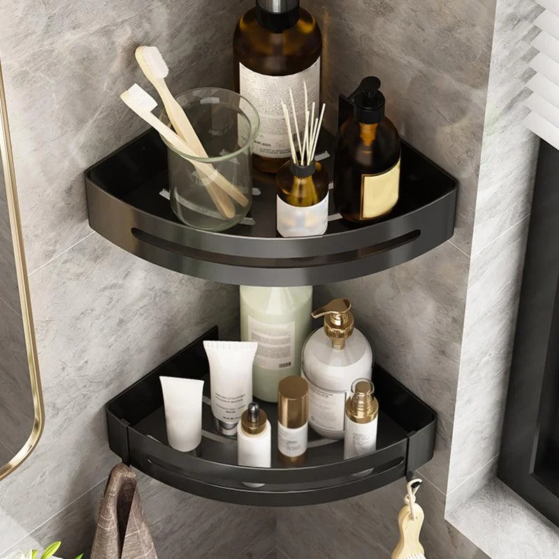 Metal Silver Bathroom Accessory Set Modern 1/2/3 - Piece Bath Shelf Anti-rust -Bathlova