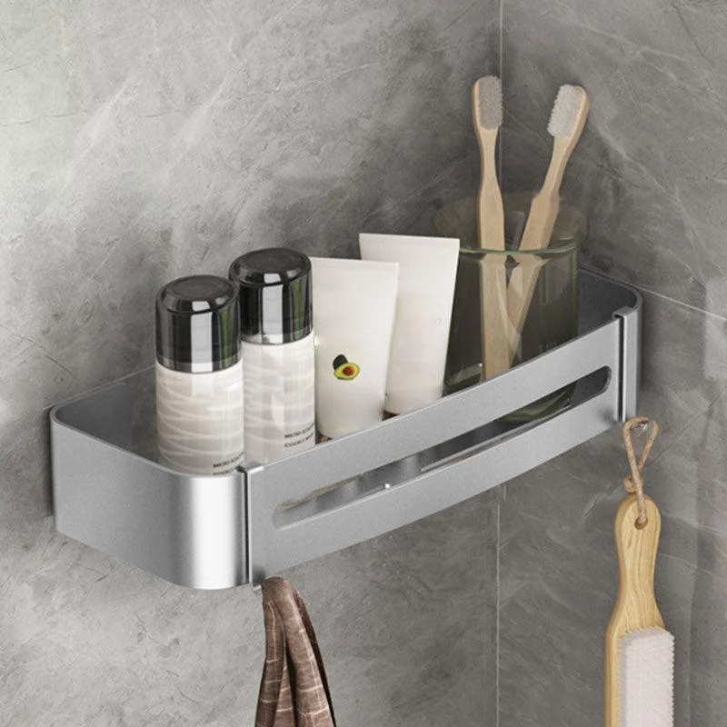 Metal Silver Bathroom Accessory Set Modern 1/2/3 - Piece Bath Shelf Anti-rust -Bathlova