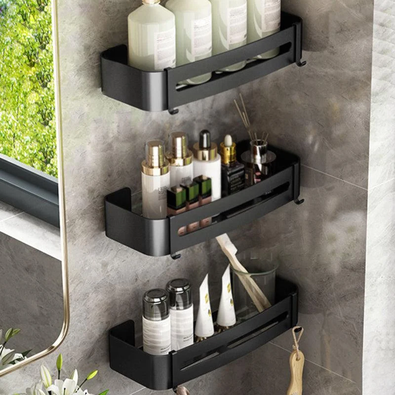 Metal Silver Bathroom Accessory Set Modern 1/2/3 - Piece Bath Shelf Anti-rust -Bathlova