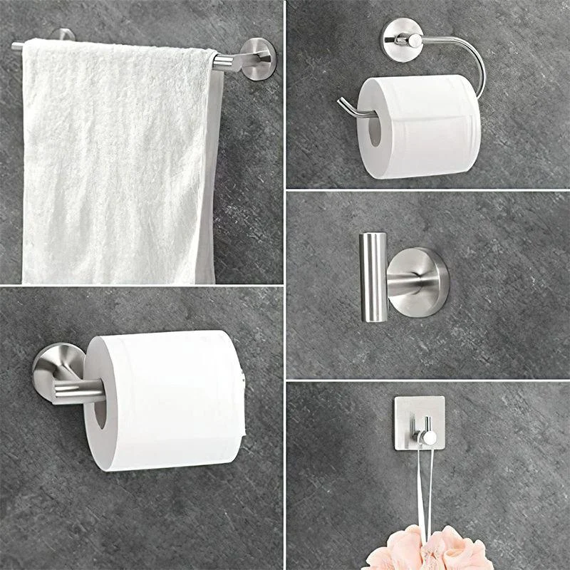 Metal Simple Bathroom Accessory as Individual or as a Set in Silver -Bathlova