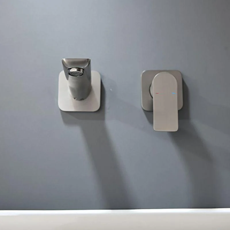 Metal Wall Mounted Bathroom Tap Modern Widespread Sink Tap -Bathlova