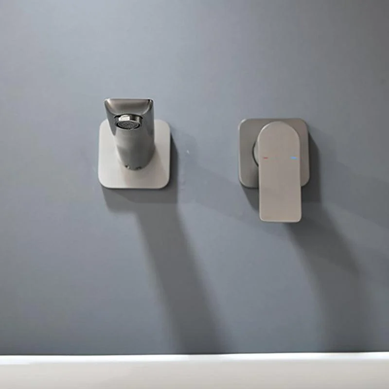 Metal Wall Mounted Bathroom Tap Modern Widespread Sink Tap -Bathlova