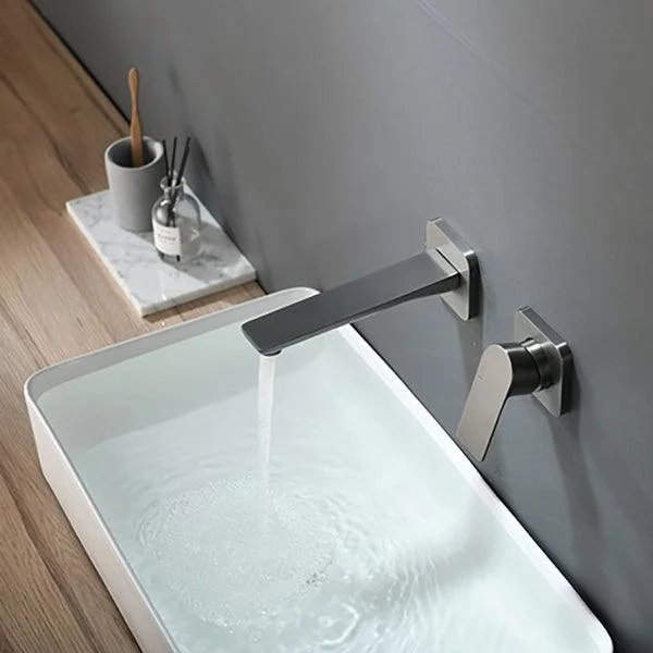 Metal Wall Mounted Bathroom Tap Modern Widespread Sink Tap -Bathlova