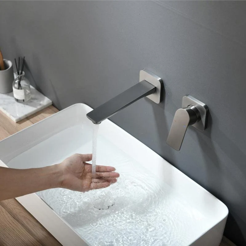 Metal Wall Mounted Bathroom Tap Modern Widespread Sink Tap -Bathlova