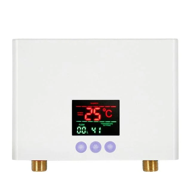 Mini Electric Tankless Heater with LED Display Remote Control -Bathlova