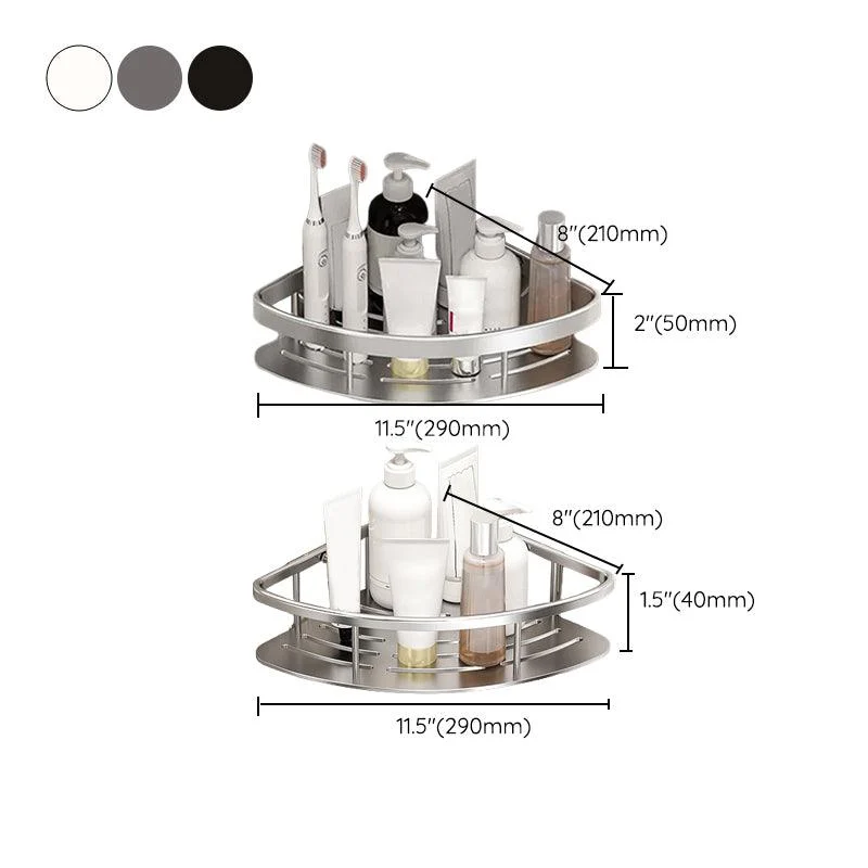 Minimalism Bathroom Hardware Set Silver Bath Shelf Bath Hardware Set -Bathlova