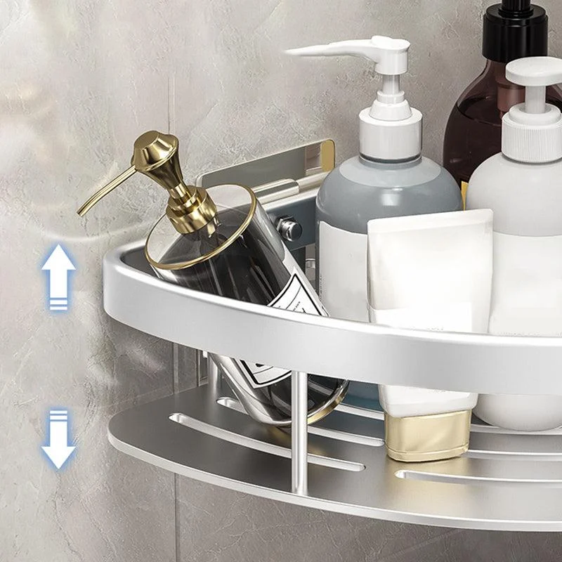 Minimalism Bathroom Hardware Set Silver Bath Shelf Bath Hardware Set -Bathlova