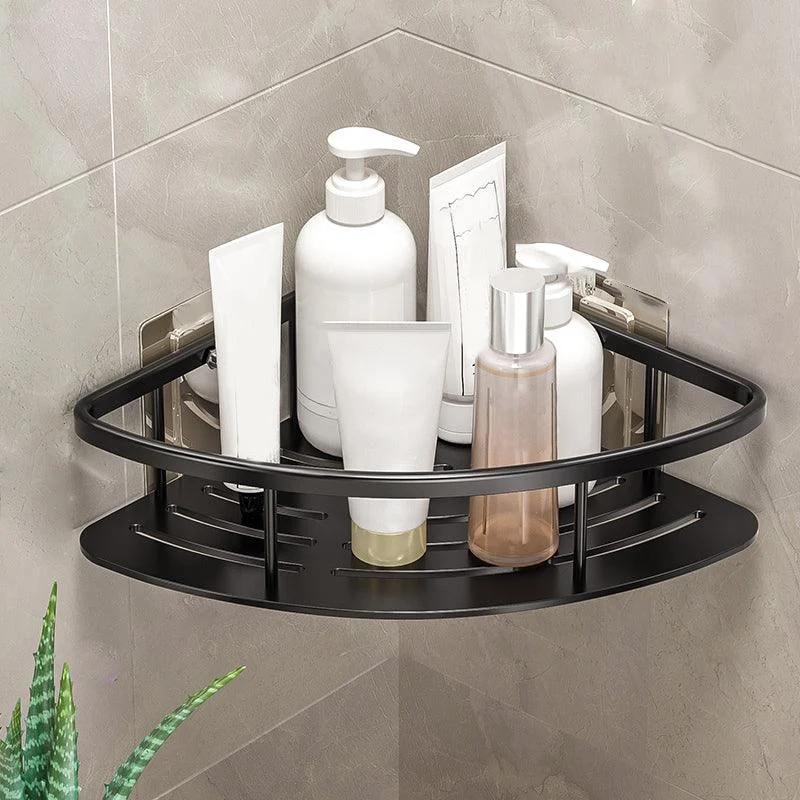 Minimalism Bathroom Hardware Set Silver Bath Shelf Bath Hardware Set -Bathlova