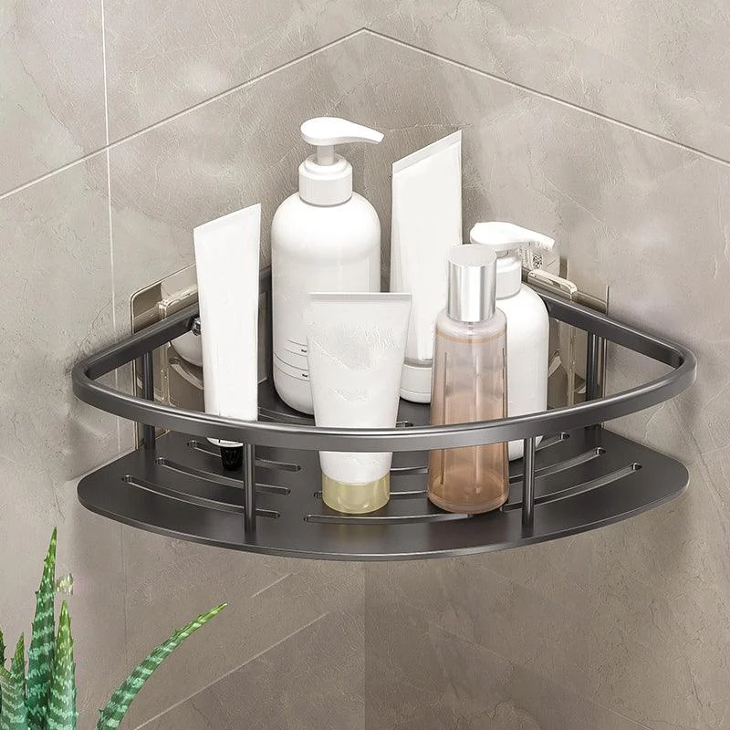 Minimalism Bathroom Hardware Set Silver Bath Shelf Bath Hardware Set -Bathlova