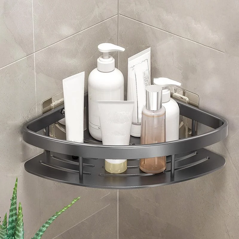 Minimalism Bathroom Hardware Set Silver Bath Shelf Bath Hardware Set -Bathlova