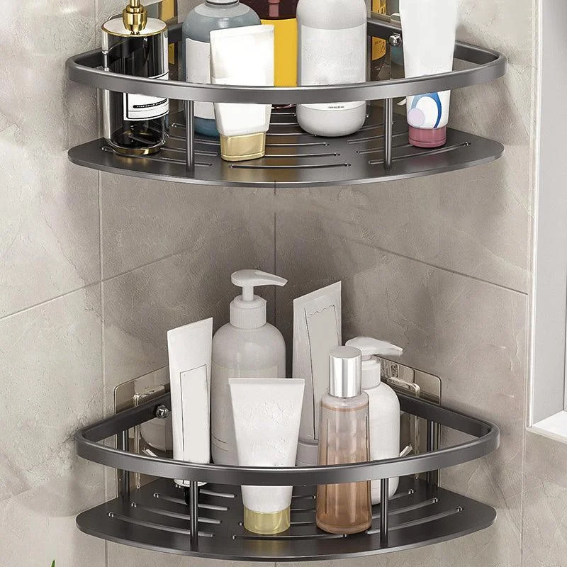 Minimalism Bathroom Hardware Set Silver Bath Shelf Bath Hardware Set -Bathlova