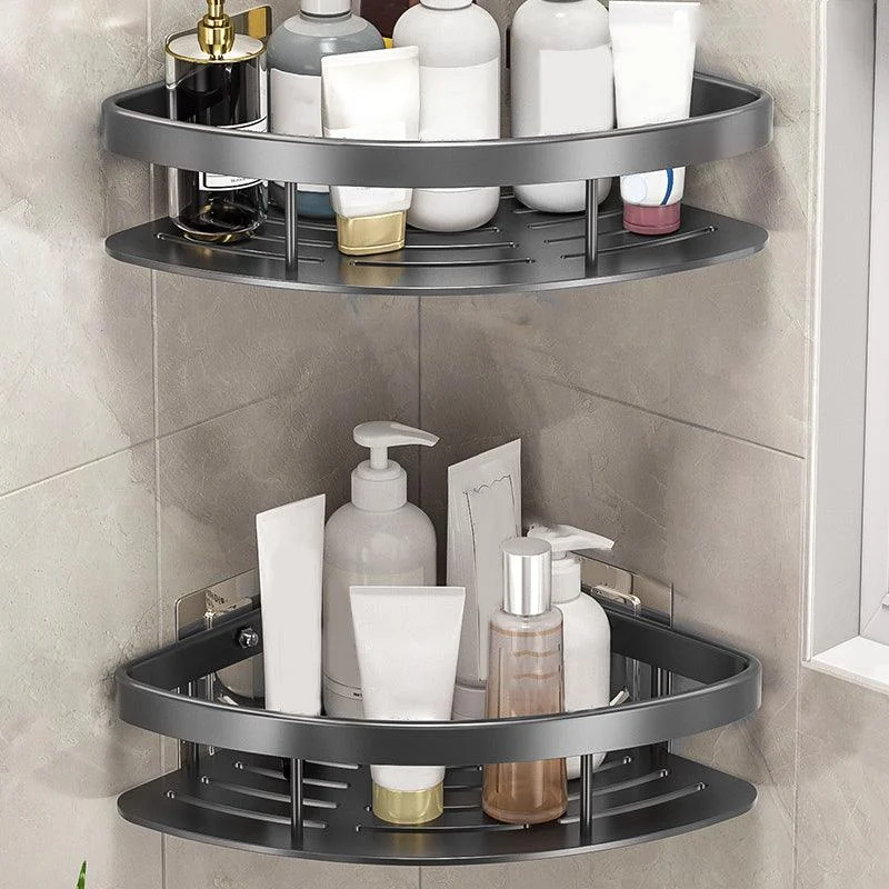 Minimalism Bathroom Hardware Set Silver Bath Shelf Bath Hardware Set -Bathlova