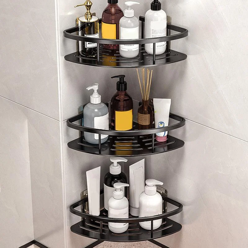 Minimalism Bathroom Hardware Set Silver Bath Shelf Bath Hardware Set -Bathlova